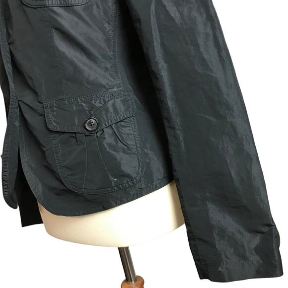 Weekend Max Mara Black Lightweight Casual Button Front Windbreaker Coat Jacket 6 - Picture 11 of 13